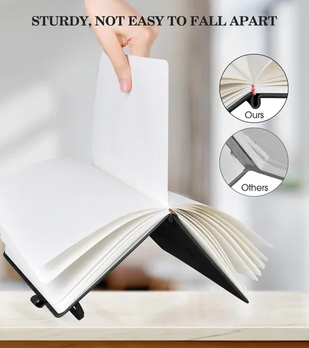 Miniatura 2 de Cuaderno de diario con líneas para mujeres, A5 de tapa dura de cuero rosa para escribir, 200 páginas, diario de viaje diario, cuaderno grueso