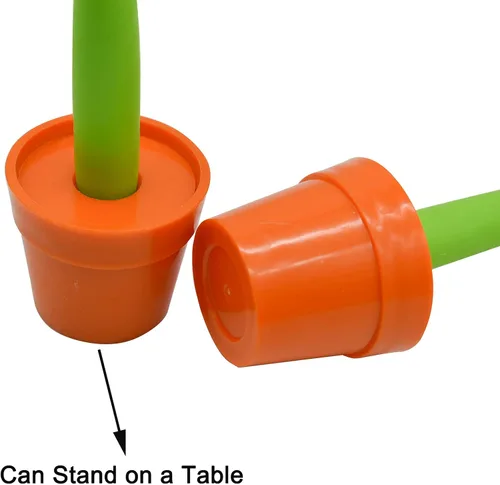 Miniatura 5 de Maydahui Juego de 4 bolígrafos de flores con soporte para macetas en el escritorio, bonito diseño creativo colorido para fiesta de estudiantes, día