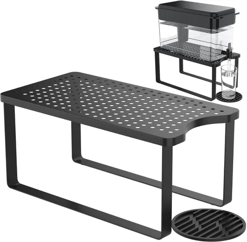 Soporte dispensador de filtro de agua con bandeja de goteo, 7.9 pulgadas de ancho x 14.9 pulgadas de profundidad x 7 pulgadas de alto, soporte de