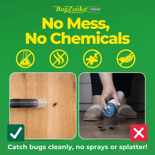Miniatura 2 de Trimax - BugZooka - Aspiradora de insectos para adultos - Sin baterías ni productos químicos tóxicos, aspiradora segura de insectos con boquilla