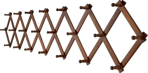 Miniatura 14 de SKOLOO Perchero para sombreros de pared con 17 ganchos, madera maciza, moderno, ampliable, perchero de pared para abrigos, sombreros, bolsos, gorras