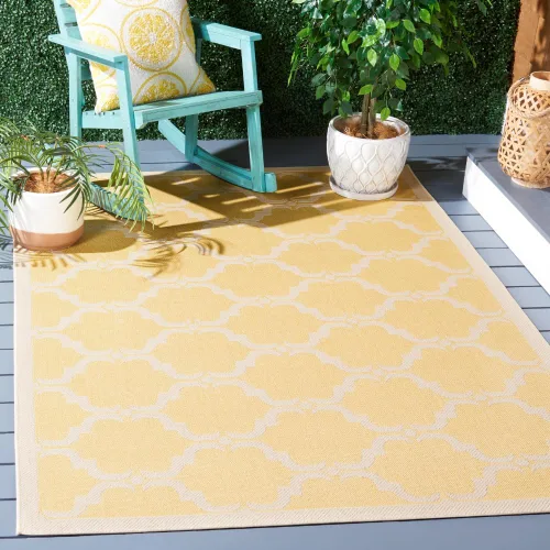 Miniatura 46 de SAFAVIEH Alfombra lavable al aire libre Courtyard Collection - 9 x 12 pies, beige y terracota, no desprende pelusa y fácil limpieza, ideal