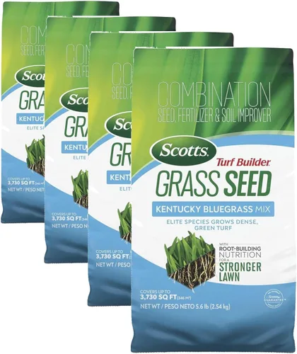 Miniatura 13 de Scotts Turf Builder Grass Seed Kentucky Bluegrass Mix - Grass Seed Plus Fertilizante para césped y mejorador de suelo, crece césped verde denso