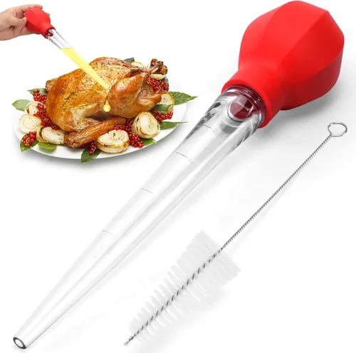 Miniatura 8 de SCHVUBENR Baster de Pavo Grande con Cepillo de Limpieza - Herramienta de Baster Premium para Cocinar - Fácil de Usar y Limpiar - Potente Baster