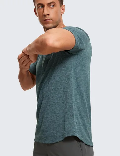 Miniatura 4 de CRZ YOGA Crewneck Workout Shirts for Men - Quick Dry Running Athletic T-Shirts Lightweight Basic Tops