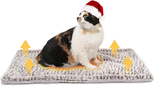 Miniatura 8 de Almohadilla autocalentable para gatos, cama autocalentable de 27.5 x 18.5 pulgadas, alfombrilla térmica para gatos, alfombrilla extra cálida