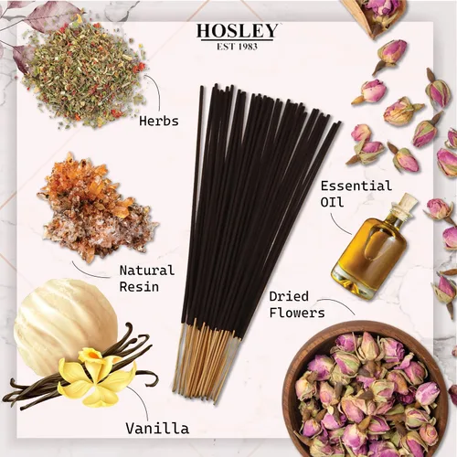 Miniatura 6 de Hosley Paquete de 120 varillas de incienso + paquete de 120 unidades (total 240), vainilla, paquete a granel perfecto para el hogar, meditación