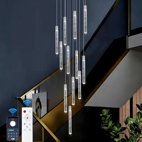 Miniatura 22 de Iluminación Colgante para Isla de Cocina, Lámpara de Araña para Techo Alto, Accesorios de Iluminación de Lámpara de Araña Moderna, Lámpara de Araña