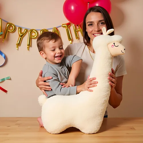 Miniatura 4 de Ryttir Peluche de llama grande de 29.5 pulgadas, 15% Chubbier, almohada corporal de alpaca suave con peso para niños y adultos, regalo perfecto