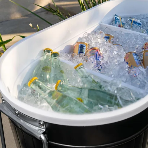 Miniatura 5 de Permasteel Enfriador de patio rodante: gran hielera para exteriores con ruedas, enfriador de bebidas para patio trasero, barbacoa, portón trasero