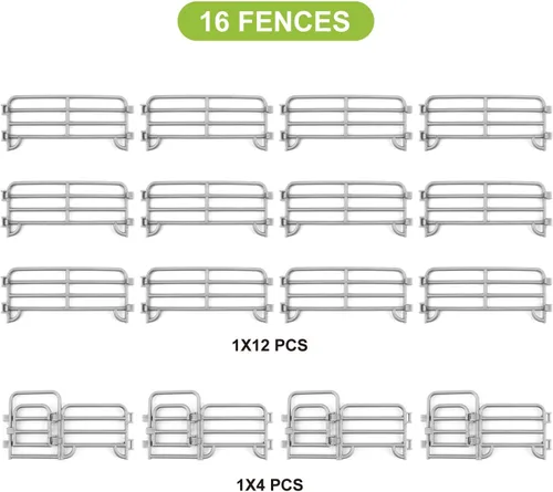 Miniatura 5 de Volnau Juego de 16 piezas de juguetes para valla de caballo, accesorios de panel, figuras de granja, figuras de animales de granero para niños