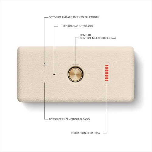 Miniatura 6 de Marshall Emberton III Altavoz Bluetooth Portátil - Diseño Resistente e Impermeable IP67 Sonido Estéreo Fuerte, Graves Profundos con Más de 32 Crema
