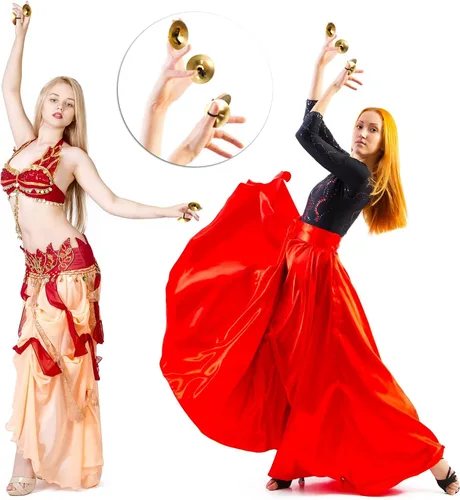 Miniatura 5 de 20 piezas de platillos de dedo danza del vientre Dancing Finger Dancing Zills Instrumento musical para fiesta de bailarín (dorado)
