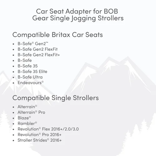 Miniatura 6 de BOB Gear Adaptador de cochecito de jogging individual para asientos de automóvil infantiles Britax, gris