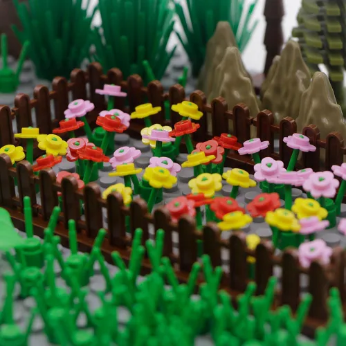 Miniatura 3 de BroTex Plantas Accesorios de Árbol Selva – Partes Botánicas Ladrillos Flor Hoja Bosque Flor Plantas Piezas Juego de Bloques de Construcción