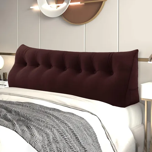 Miniatura 32 de Almohada de Cuña para Cabecero, Almohada Bolster Grande para Lectura, Almohadas para Sentarse en la Cama para Adultos, Cojín Triangular de Amarillo