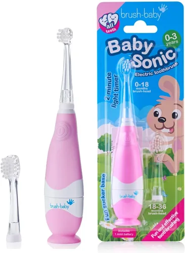 Miniatura 12 de Brush-Baby - Cepillo de dientes eléctrico BabySonic Azul, 0-36 meses - Cepillo suave y suavemente vibrante para encías sensibles y dientes nuevos