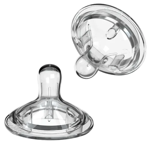 Miniatura 3 de Tetinas Nanobebe para biberón de bebé, tetina de silicona, triple ventilación, listas para usar, paquete de 4, flujo lento