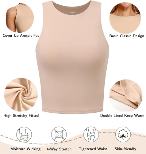 Miniatura 3 de Paquete de 3 camisetas cortas sin mangas con espalda cruzada halter recortadas sexy básica para mujer