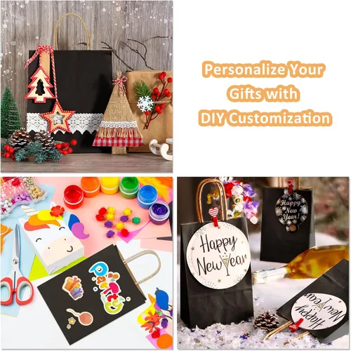 Miniatura 4 de Bolsas de la compra BagDream de 8 x 4.75 x 10.5 pulgadas. 25 unidades. Bolsas de papel con asas para regalo, para venta al por menor, para empaques