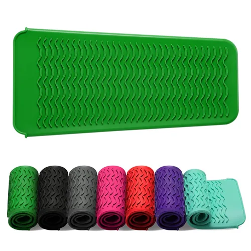 Miniatura 21 de ZAXOP Paquete de 2 bolsas de silicona resistentes al calor para plancha plana, rizador, alisador de cabello, varitas para rizar el cabello, Rosa