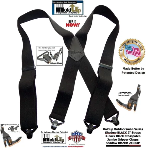Miniatura 5 de Holdup - Tirantes de la serie Outdoorsman de 2 pulgadas de ancho para hombre con plástico compuesto patentado por EE. UU