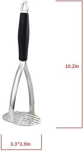 Miniatura 7 de Joyoldelf Triturador de papas de acero inoxidable resistente, herramienta de cocina integrada profesional y triturador de alimentos con mango