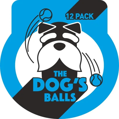 Miniatura 9 de The Dog's Balls Pelotas de tenis para perros para perros, color azul, paquete de 12 pelotas de fieltro no abrasivas, núcleo de goma resistente
