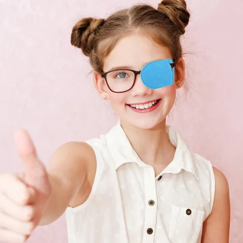 Miniatura 4 de 12 parches oculares para adultos y niños, parche médico para ojos, tratamiento de ojo perezoso, ambliopía y estrabismo, 2 tamaños azules