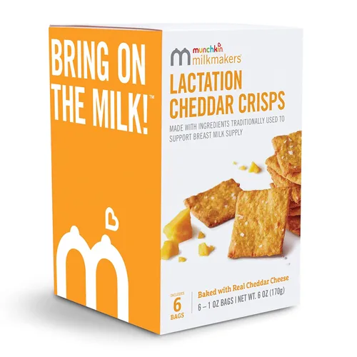 Miniatura 7 de Munchkin® Milkmakers® - Golosinas crujientes de queso cheddar para la lactancia, con avena y linaza, 6
