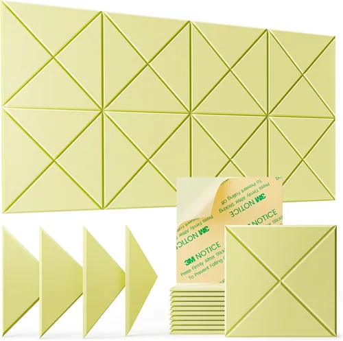 Miniatura 45 de Paquete de 22 paneles acústicos autoadhesivos, 12"X 12"X 0.4" paneles de espuma insonorizante, paneles de pared insonorizados de alta densidad