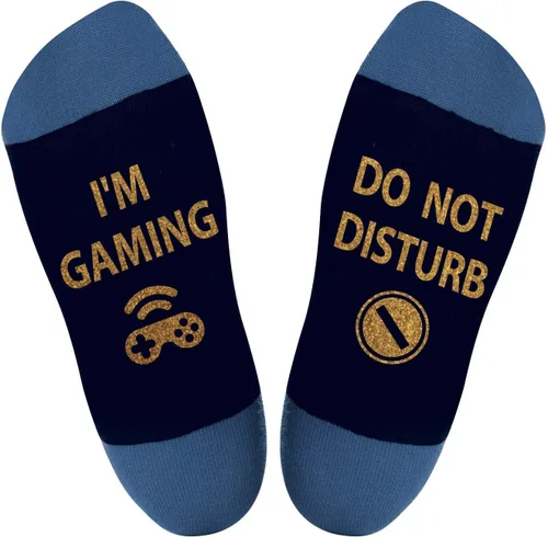 Miniatura 3 de AGRIMONY Calcetines divertidos con texto en inglés «Do Not Disturb Gaming» para hombres, mujeres, adolescentes, niños, Pascua, padres, cumpleaños
