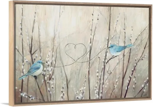Miniatura 12 de CANVAS ON DEMAND Lienzo enmarcado con diseño de pájaros neutros de Julia Purinton, contemporáneo, decoración del hogar, animales, pájaros, 18 x 12
