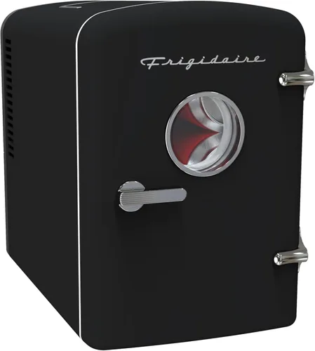 Miniatura 3 de Frigidaire Mini refrigerador personal retro para 9 latas, 11.8 pulgadas de profundidad x 7.1 pulgadas de ancho x 10.1 pulgadas de alto, color negro