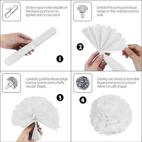 Miniatura 7 de MOVINPE Juego de decoraciones patrióticas para fiestas del 4 de julio, abanicos de papel para colgar con la bandera estadounidense, flores