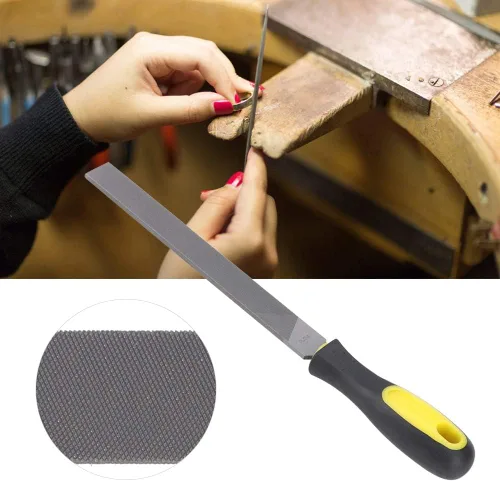 Miniatura 4 de Atyhao Lima plana grande de 8 pulgadas, herramienta de afilado de mano, hoja de afilado de acero con mango para afilar cuchillo, hacha, hacha, metal