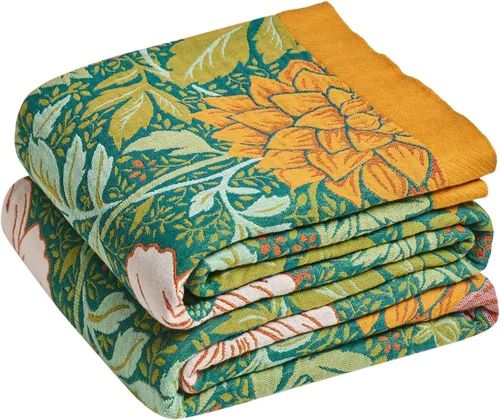 Miniatura 48 de Cobija para cama de estilo bohemio, 100 % algodón, ultra suave, edredón rústico, cobija de otoño, estampado floral, cobija grande rústica para sofá
