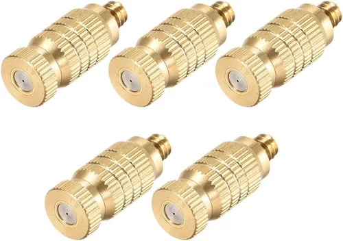 Miniatura 16 de uxcell Boquilla de nebulización de latón, cabezal rociador de nebulización de 0.004 in de diámetro de orificio roscado de 3/16 pulgadas para sistema