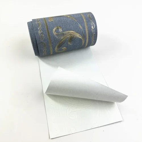 Miniatura 4 de Moyishi 5 metros Royal Peony 3D papel de pared para despegar y pegar, adhesivo de pared, borde de pared fácil de aplicar (Gris)