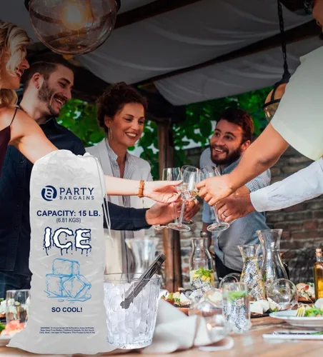 Miniatura 7 de Party Bargains Bolsas de hielo de plástico con cordón de 15 libras, 600 unidades, 24 x 14 pulgadas, bolsas de almacenamiento de hielo duraderas