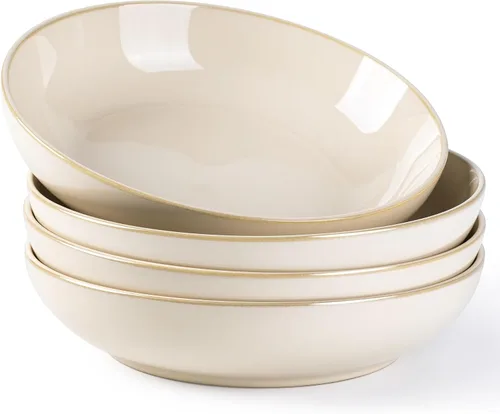 Miniatura 9 de AmorArc Juego de 4 cuencos grandes de cerámica para pasta de 8.5 pulgadas, cuencos de cerámica de 36 onzas para cocina, cuencos anchos para pasta