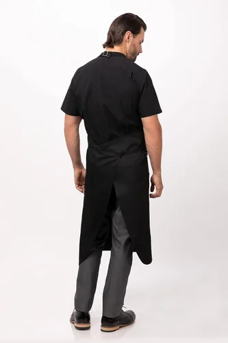 Miniatura 4 de Chef Works Brio Chef's Bib Delantal para hombre, Negro