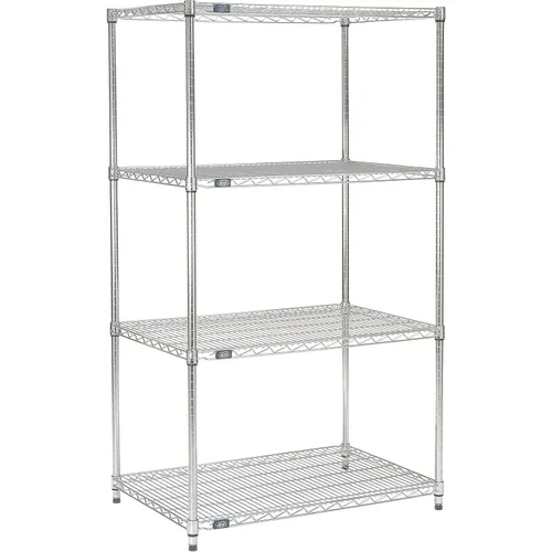 Miniatura 13 de Nexel 14" x 42" x 63", unidad de estantería de alambre ajustable de 4 niveles, estante de almacenamiento comercial con certificación NSF, acabado
