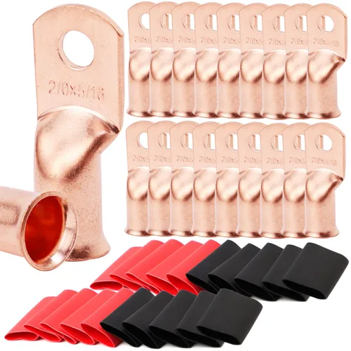 Miniatura 17 de TKDMR - Kit de 264 piezas de extremos de cable de batería, 132 piezas de terminales de anillo de lengüetas de cable de cobre resistentes AWG 8 6 4 2