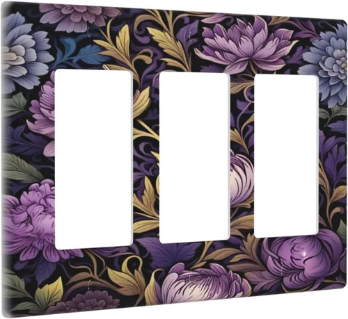 Miniatura 60 de Decorative Outlet Covers Blue Background White Cat Daisy Floral 2-Gang 1-Gang Wall Plate Single Toggle/Rocker Farmhouse Style Light Switch Covers