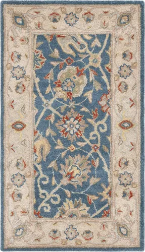 SAFAVIEH Antiquity Collection AT21E - Alfombra decorativa de lana tradicional oriental de primera calidad, 2 pies 3 pulgadas x 4 pies, color azul