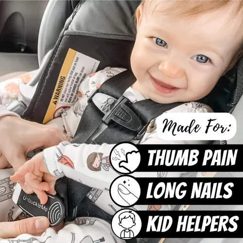 Miniatura 3 de UnbuckleMe Herramienta de liberación de hebilla de asiento de automóvil, ayuda fácil de abrir para artritis, uñas largas, niños mayores, empujador