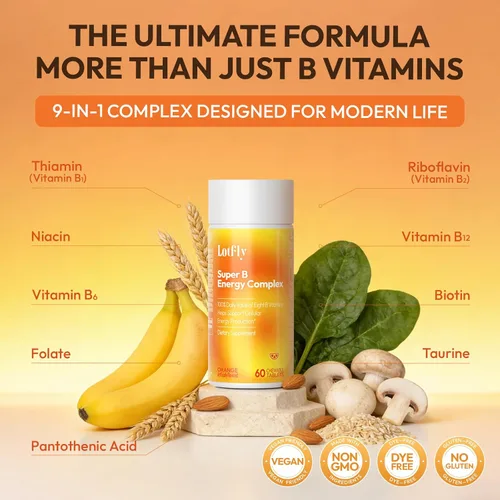 Miniatura 5 de Complejo de vitamina B con taurina B1, B2, B3, B5, B6, B7, B9, B12 taurina - Apoyo inmunológico, metabolismo energético y sistema nervioso