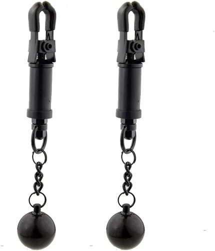 Miniatura 2 de Pinzas para pezón con peso de acero inoxidable con clip de cadena para pezón, bola ajustable, sin perforación, joyería para pezones para adultos