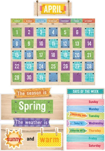 Miniatura 5 de Creative Teaching Press Bold & Bright - Juego de calendario, tablón de anuncios CTP y exhibición para el aula, 67 piezas